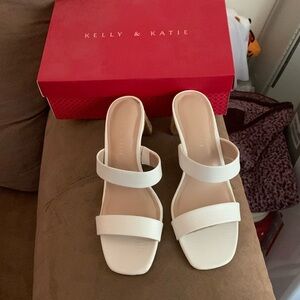 Kelly & Katie slide on strap low heels